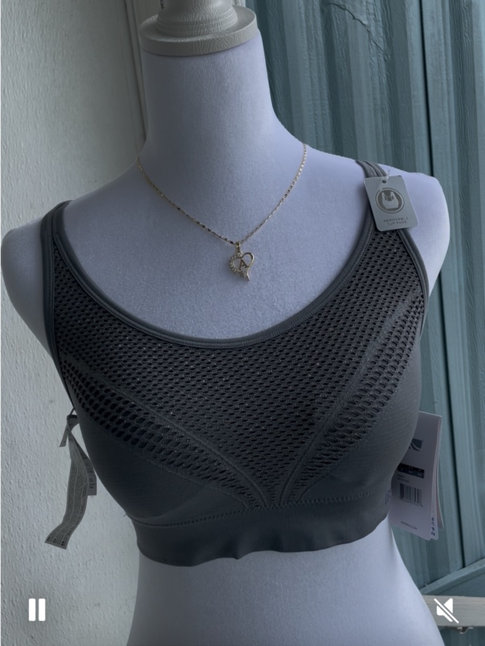 NWT Marika sparkly grey sports bra